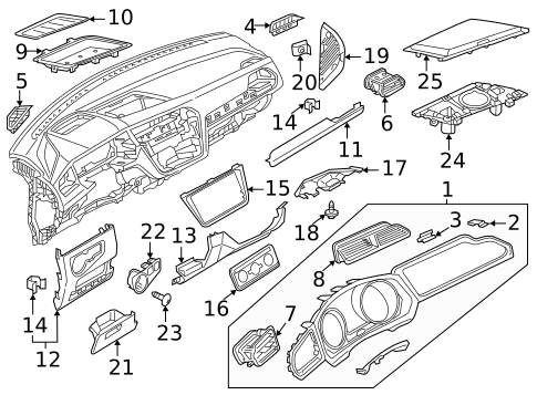 Instrument Panel Components for 2019 Volkswagen Tiguan #1