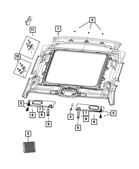 Headliners-Visors-Assist Straps for 2018 Jeep Compass #1