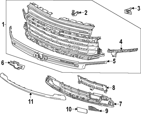 Grille & Components for 2023 Chevrolet Tahoe #0
