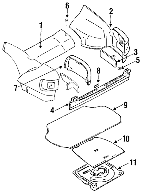 Interior Trim - Rear Body for 1993 Audi 100 Quattro #0
