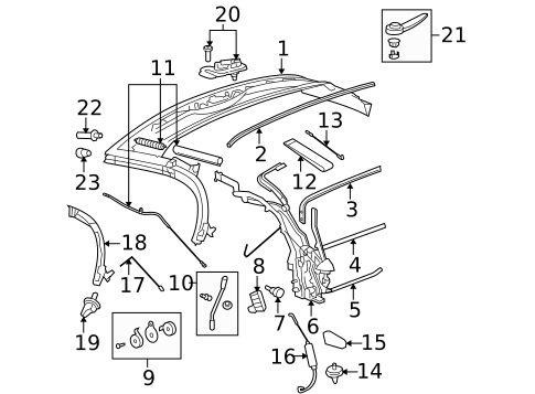 Frame & Components for 2006 Pontiac Solstice #1