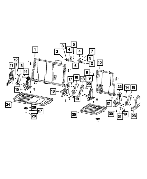 Rear Seats - Second Row Adjusters, Recliners, Shields and Risers for 2022 Ram 1500 #0