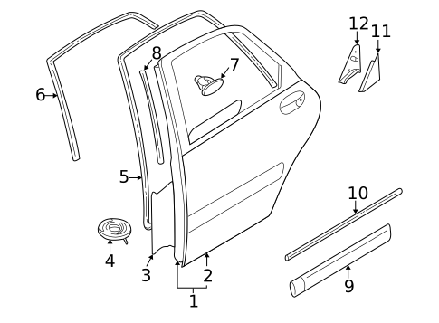 Door & Components for 2003 Volvo V40 #1