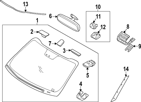 Glass - Windshield for 2023 Kia Seltos #1