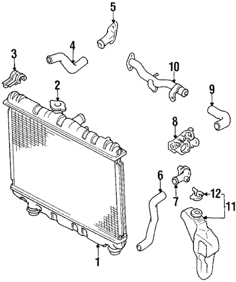 Radiator & Components for 1988 Toyota Corolla #1