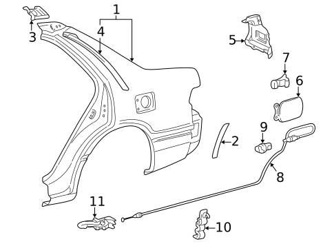 Quarter Panel & Components for 2001 Toyota Camry #0