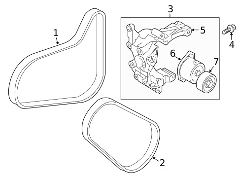 Belts & Pulleys for 2019 Kia Sorento #0