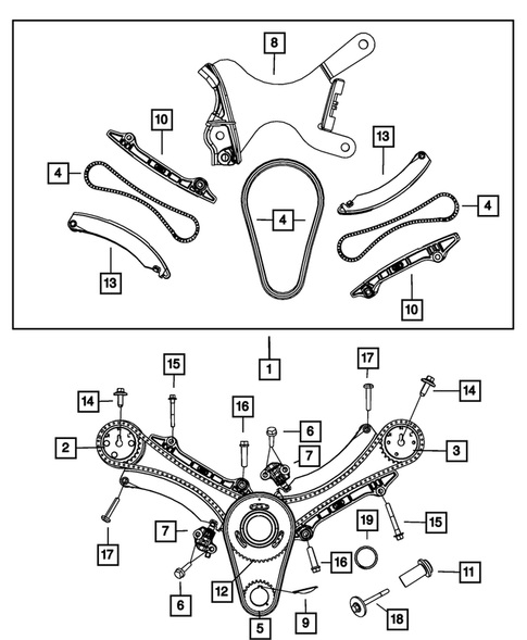Timing Belt/Chain and Cover and Balance Shaft for 2009 Dodge Ram 1500 #0