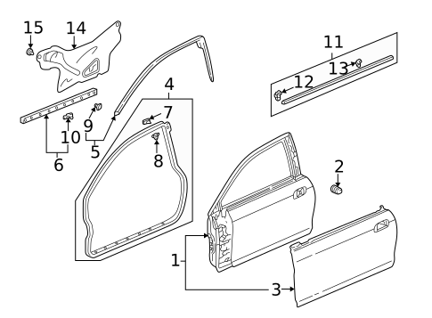 Door & Components for 2000 Honda Accord #2
