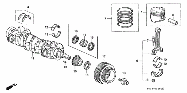 Crankshaft - Piston for 1995 Acura Integra #0