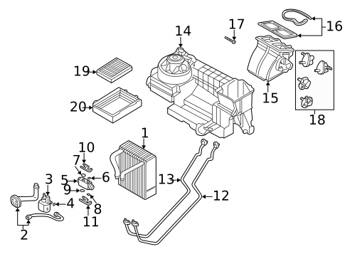 Evaporator & Heater Components for 2003 BMW 745Li #1
