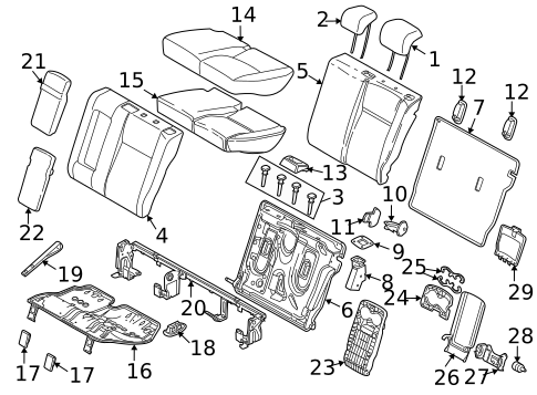 Rear Seat Components for 2010 Land Rover LR2 #0