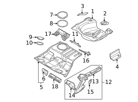 Floor & Rails for 2007 Audi A4 Quattro #2