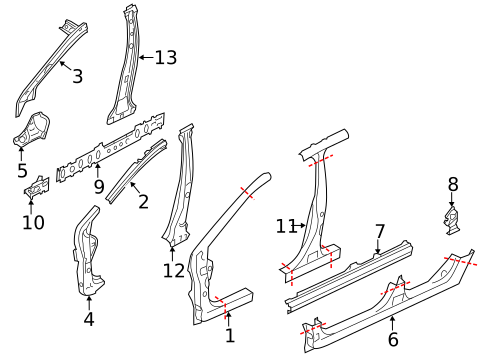 Center Pillar for 2012 Subaru Impreza #0