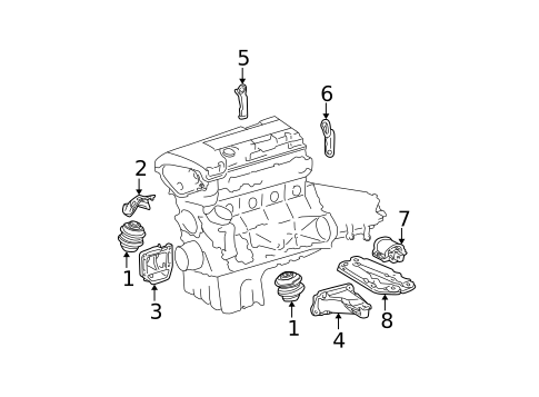 Engine & Trans Mounting for 2005 Mercedes-Benz C 55 AMG® #0