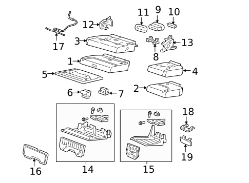 Rear Seat Components for 2007 Honda Odyssey #1