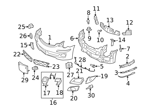 Bumper & Components - Front for 2009 Mercedes-Benz R350 #0