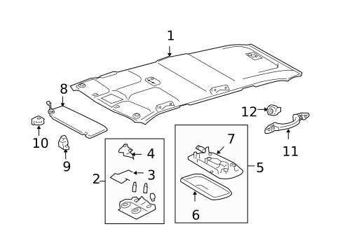 Interior Trim - Roof for 2007 Toyota Highlander #1