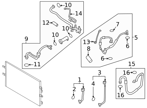 Condenser, Compressor & Lines for 2023 Nissan ARIYA #1