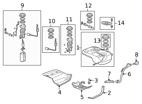 Fuel System Components for 2012 Acura ZDX #0