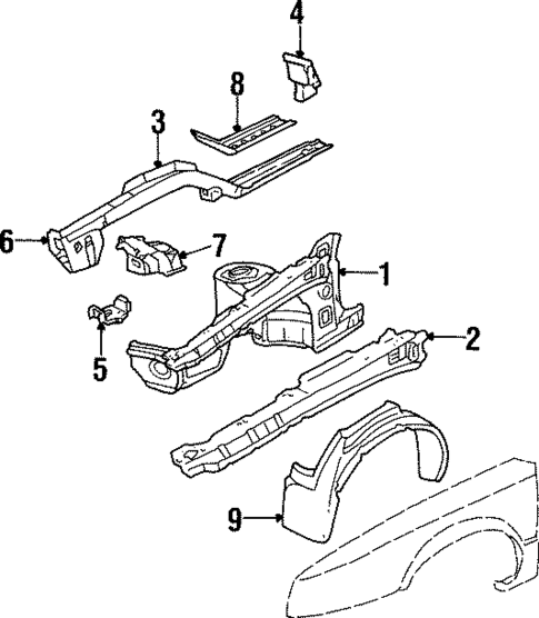 Structural Components & Rails for 1990 Buick Riviera #0