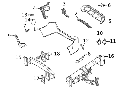 Bumper & Components - Rear for 2022 Mercedes-Benz GLS 63 AMG® #0