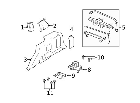 Interior Trim - Quarter Panels for 2009 Mercury Mariner #1