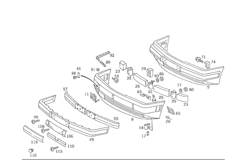 Front Bumper for 1986 Mercedes-Benz 300E #2