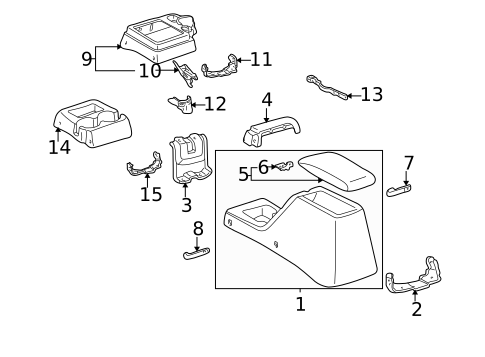 Console for 2000 Toyota Tacoma #0