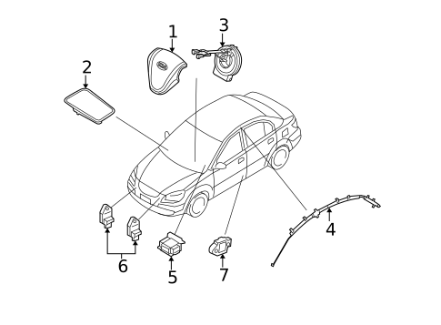 Air Bag Components for 2006 Kia Rio5 #0