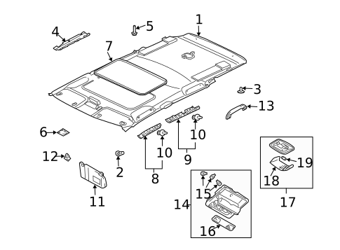 Interior Trim - Roof for 2004 Mitsubishi Outlander #0