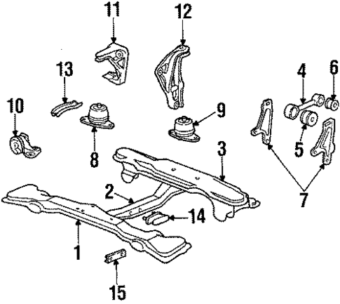 Engine & Trans Mounting for 1990 Acura Legend #0