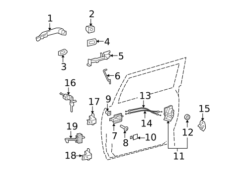 Lock & Hardware for 2013 Toyota FJ Cruiser #0