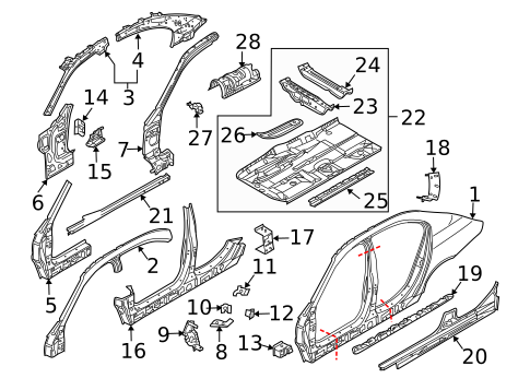 Center Pillar & Rocker for 2008 BMW 535xi #0