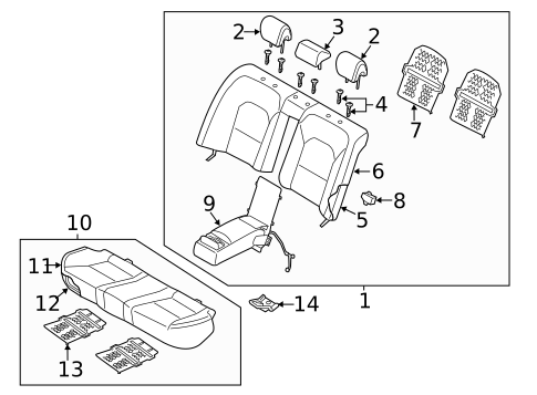 Rear Seat Components for 2014 Kia Cadenza #0