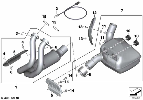 Exhaust System Parts with Mounts for 2019 BMW-Motorrad F 850 GS Adventure #0