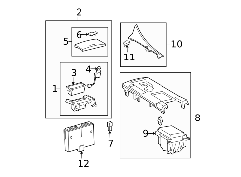 Front Console for 2012 Lexus IS350 #0