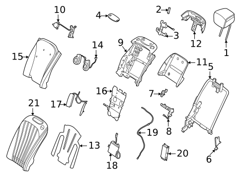 Rear Seat Components for 2022 Mercedes-Benz S 580 #2