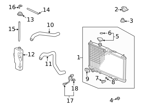Radiator & Components for 2003 Acura CL #0