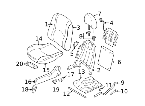 Front Seat Components for 2008 Mercury Mariner #0