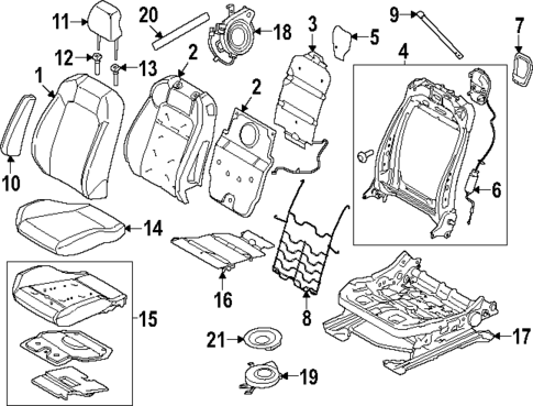 Passenger Seat Components for 2025 Ford Mustang #1
