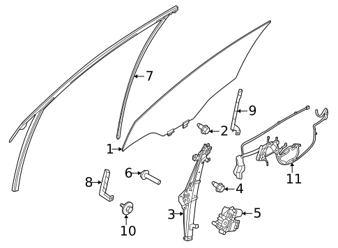 Glass - Front Door for 2023 Nissan ARIYA #1