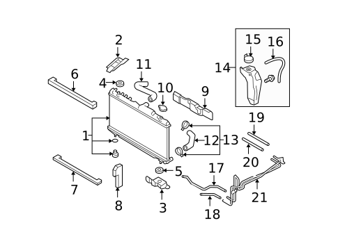 Radiator & Components for 2008 Subaru Outback #1