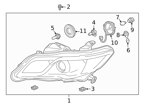 Headlamp Components for 2013 Acura RDX #0