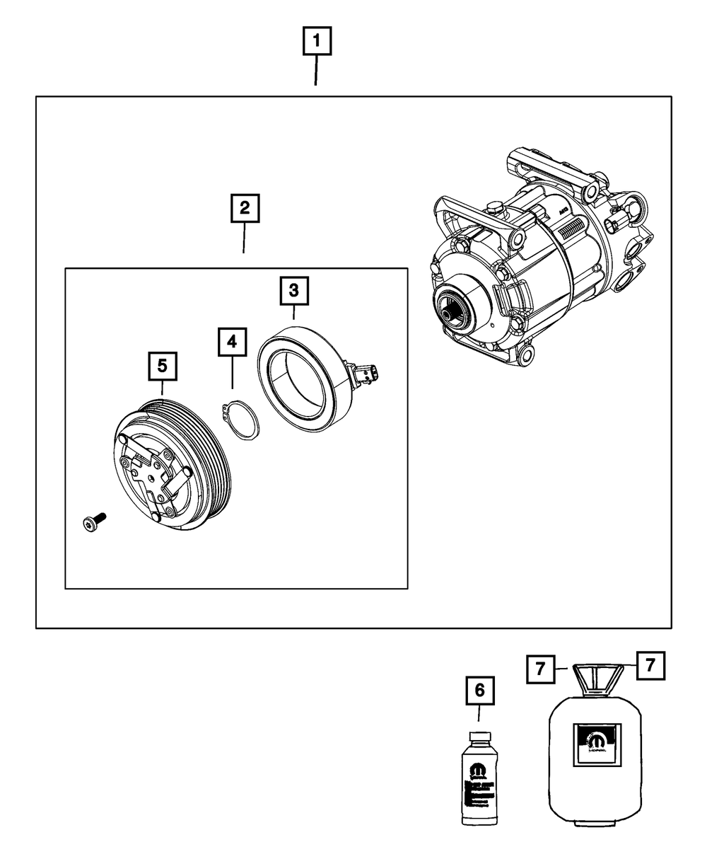 Air Conditioning Compressor - Mopar (57009910AA) Air Conditioning Compressor - Mopar (57009910AA)