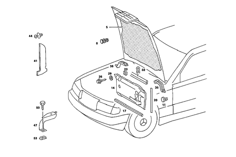 Engine Compartment Damping for 1989 Mercedes-Benz 190 E #0