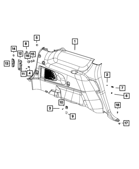 Panels - Moldings - Scuff Plates, Pillar, Cowl, 1/4 Panel Trim and Cargo Covers for 2019 Dodge Journey #1