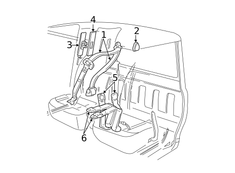 Front Seat Belts for 1999 Ford Ranger #1
