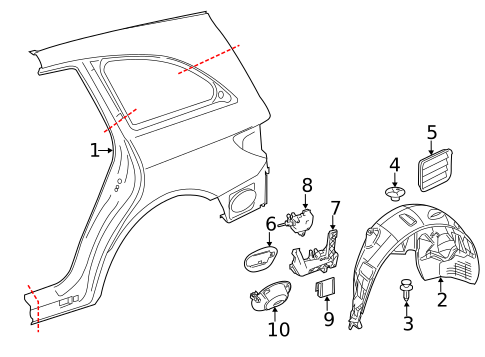 Fuel Door for 2012 Mercedes-Benz R 350 #0