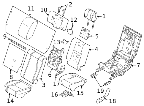 Rear Seat Components for 2014 Land Rover Range Rover #1